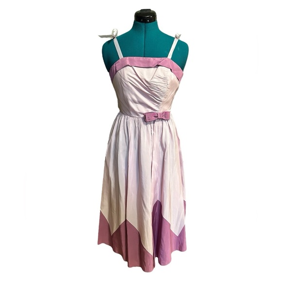 Vintage 1950's Blue Candi Jones Cali Party Prom DRESS Gown Fit & Flare Petticoat - Picture 2 of 12